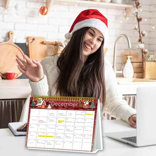Small Desk Calendar 2026 - Standing 2026 Desk Calendar, Oct.2025 to Dec.2026, 8" x 6", Monthly Flip Desktop Calendar with To Do List, Your Personal Desk Planner with Pocket for Work Home Office
