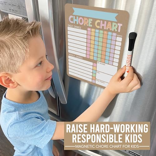 Kraft Colorful Magnetic Chore Chart for Kids - Family Responsibility System