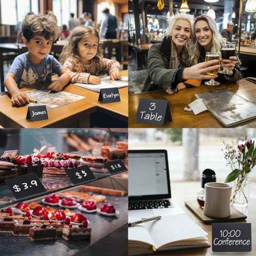 20 Pack 4"x3" Mini Chalkboard Signs for Food Buffet Party, Tabletop Small Chalkboard Signs Food Labels for Wedding Bakery Buffet, Easy to Write and Wipe Off