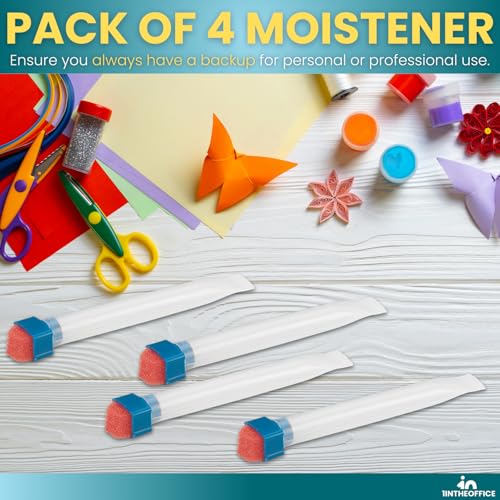 1InTheOffice Envelope Moistener - 4 Pack Water-Based Stamp Sealers for Envelopes
