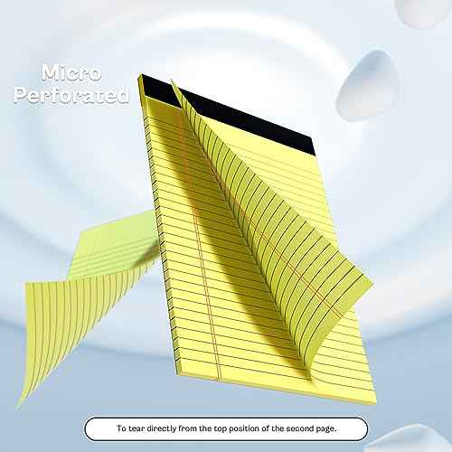 Legal Pads 8.5 x 11 Wide Ruled Notepads 20 Pack 30 Sheets Perforated Double-Sided Printing Yellow Notepads Lined Pad Letter Size Writing Pads 70gsm Recycled Paper Legal Ruled Universal Writing Pad
