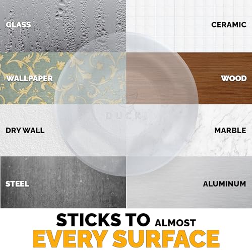 Ducki Clear 2-Inch Wall Door Knob Protectors 4-Pack | Self-Adhesive Door Stopper