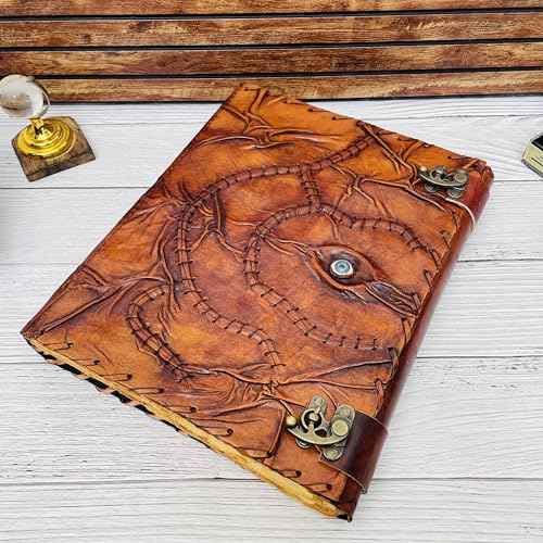 Hocus Pocus Book Of Spells, Grimoire Spell Books With Real Spells, Prop Halloween Decorations Decor, Book Of Shadows , Witchy Gifts For Women Leather Bound Journal, Grimoire Witch (13x10, hocus pocus design 2)