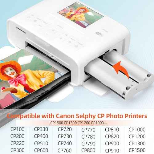 COLORTY 4-Pack Ink Cartridges Compatible with Canon Selphy KP-108IN KP-36IN Color Ink Cassette 4 x 6, Compatible with Canon Selphy CP1500 CP1300 CP1200 CP1000 CP910, 100 x 148mm (Without Paper)