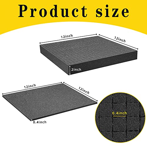 4 Pcs Pick Apart Foam Insert, 2 Size Pre Cube Sheet Foams with Bottom