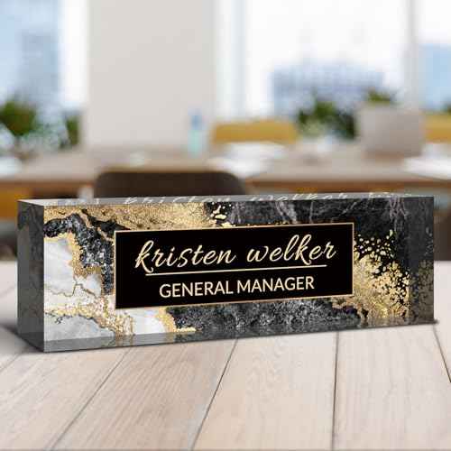 Desk Name Plate Personalized, Custom Name Plate for Desk, Acrylic Desktop Accessories, Office Gift & Decor for Women Men, Teacher Nurse Boss Employee Appreciation Gifts