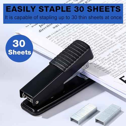 12 Pack Staplers for Desk with 12000 Staples Office Stapler Bulk 30 Sheet Capacity Metal Non-Slip Stapling Machine Heavy Duty for School Office