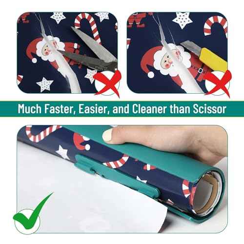 Mr. Pen- Wrapping Paper Cutter, 2 pcs, Deep Teal, Gift Wrap Cutter Tool, Christmas Gift Wrapping Paper Cutter Slider