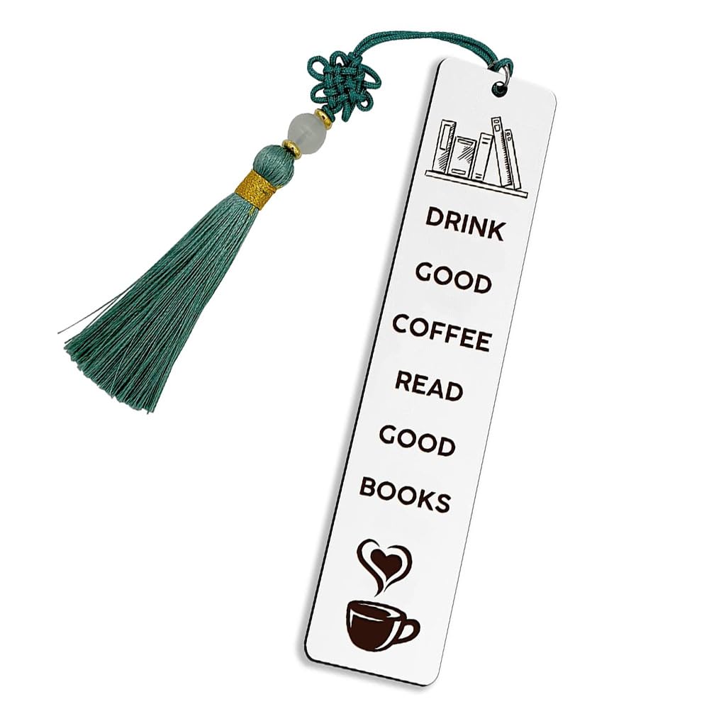 Book Coffee Lover Gifts Bookmark for Women Men Drink Good Coffee Read Good Books Book Marks for Reading Book Lovers Christmas Birthday Gifts for Bookworms Booklovers Gift