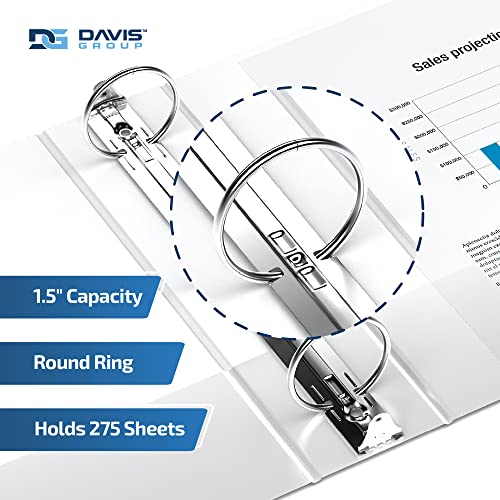 Davis Group Easyview Junior Binder - Premium Small Clear-View 3-Ring Binder for School, Office, or Home, Made in Canada, 1.5-Inch Mini, 8.5"x5.5", White