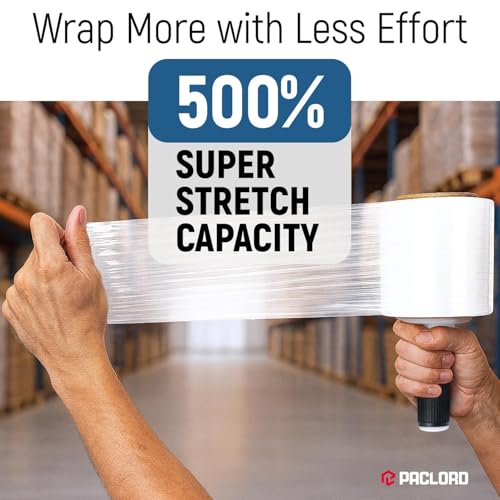5” x 1000’ Stretch Wrap Mini 2 Rolls with Handle – Clear Plastic Film