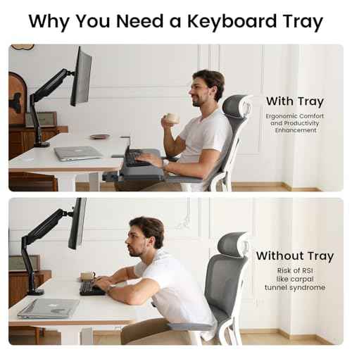 NearHub Large Keyboard Tray Under Desk Slide Out with Extra Sturdy C Clamp Mount System,26'' (30'' including Clamps) x11 Slide-Out Keyboard Drawer Under Desk for Typing,Keyboard Mouse Tray,Black