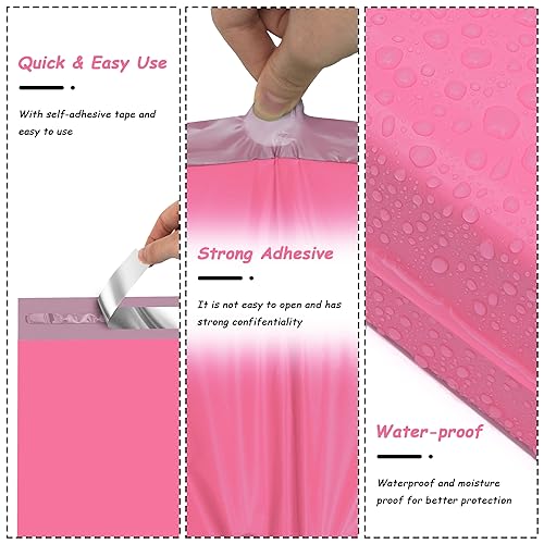 JinRuiKJ Poly Mailers 10x13 Inch 100 Pcs, Strong Adhesive Shipping Bags for Clothing, Durable Thick Mailing Envelopes with Self Seal, Packaging Bags for Small Business - Pink