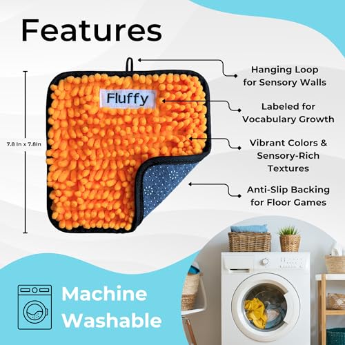 Square Sensory Discs for Autism Therapy - 9 Pack with Lesson Plans - Playful Prodigies