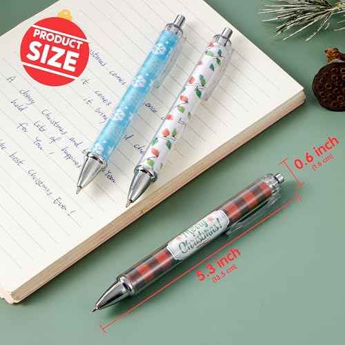 JOYIN 24 PCS Christmas Ballpoint Pens Bulk, Xmas Rollerball Pen Novelty Pens for Kids Gifts, Christmas Party Favors Stationery Supplies, Kids Pens School Classroom Favors Stocking Stuffers