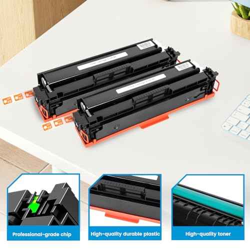 414A 414X Black Toner Cartridge with Chip 2 Pack Compatible Replacement for 414A 414X for Use in Color Laserjet Pro MFP M479fdw M454dw M454dn M455dn M479fdn Printer Ink W2020A W2020X
