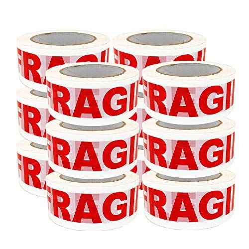 Progo¢ç Fragile Handle with Care Packing Shipping Carton Box Sealing Tape, 2 inch x110 Yards. (12)