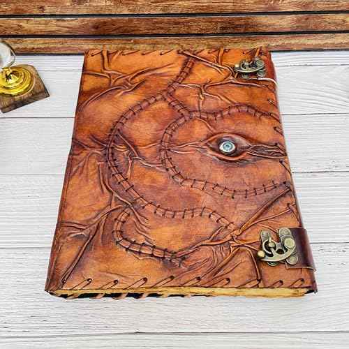Hocus Pocus Book Of Spells, Grimoire Spell Books With Real Spells, Prop Halloween Decorations Decor, Book Of Shadows , Witchy Gifts For Women Leather Bound Journal, Grimoire Witch (13x10, hocus pocus design 2)