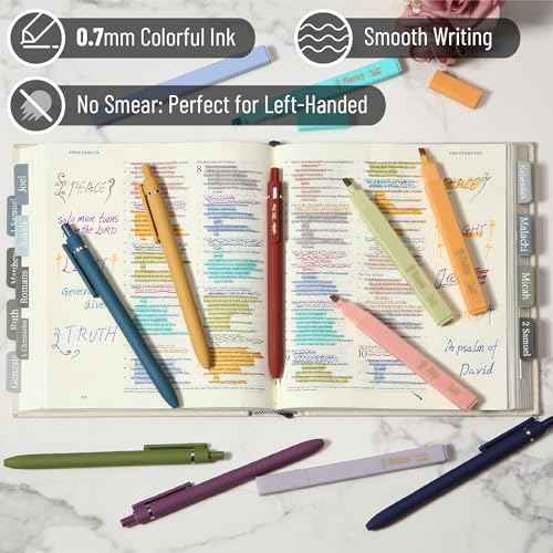 Mr. Pen- Aesthetic No Bleed Highlighters & Gel Pens, 12 Pack, Colorful Bible Highlighters No Bleed, Colorful Ink Aesthetic Gel Pens