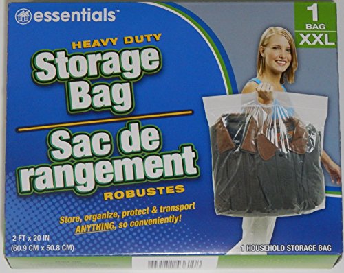 Heavy Duty Clear Plastic Storage Bags with Zip-Lock & Handle, 24x20 Inches, Pack of 4