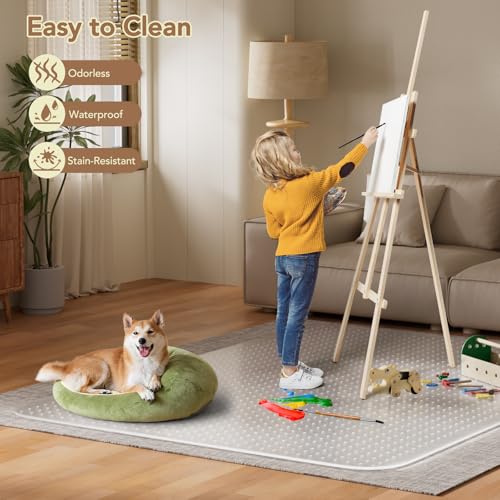 Office Chair Mat for Low Pile Carpet with Lip, 48" x 60" Clear Plastic Floor Protector, Heavy Duty Desk Chair Mat for Rolling Chairs, Smooth Glide Computer Mat for Home Office