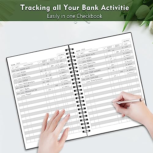 Homlive Check Registers for Personal Checkbook, Spiral Large 7.5 x 10 in – 2744 Entries, 180° Lay Flat