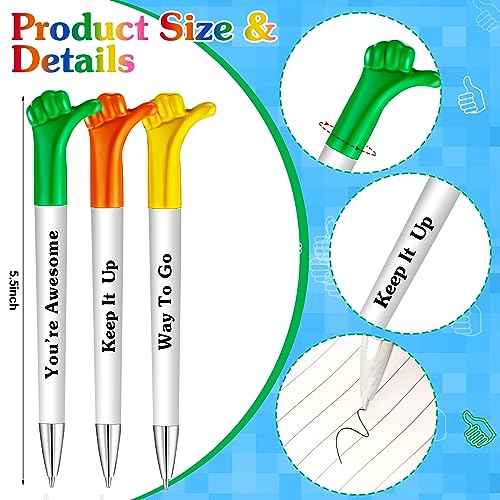 Woanger Inspirational Quotes Thumbs up Pens Thank You Gifts Bulk Employee Appreciation Motivational Ballpoint Pen for Appreciation Back to School Gift Student Teacher Nurse Coworker(180 Pieces)