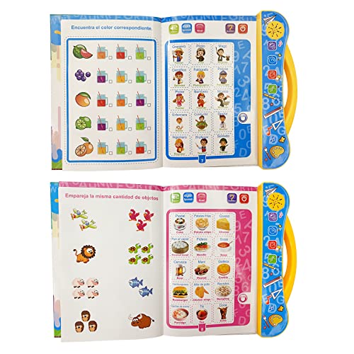 Bilingual Kids Spanish-English Learning Toys with Vocabulary, Alphabet & Numbers