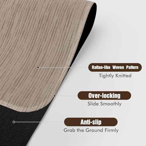 Blvornl Office Chair Mat - 35" x 48" Desk Chair Mat for Hard Wood and Tile Floor, Large Anti-Slip Hard Floor Protector, PVC Mat Desk Rug, Dark Brown