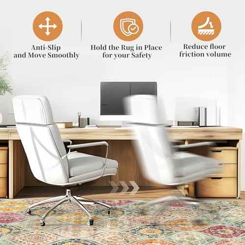 Office Chair Mat for Hardwood Floor & Tile Floor,48"X 60" Heavy Duty Desk Chair Mat for Hard Floors, Under Desk Rug for Rolling Computer Chair,Anti Slip,Low Pile Carpet Floor Protector-Multi