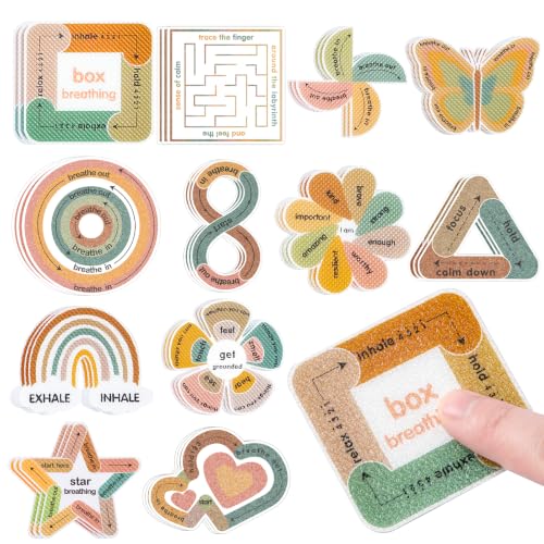 Boho Color Sensory Anxiety Relief Stickers 36Pcs - Textured Mood Calming Fidget for Adults & Teens