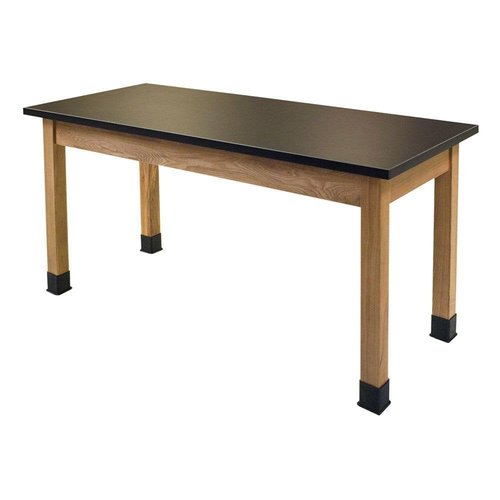 NPS 30x72 Solid Ash Wood Science Lab Table with Phenolic Top in Black