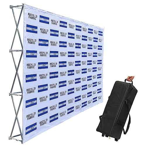 8'x8' Tension Fabric Backdrop Booth Frame Straight Pop Up Display Stand£¬with Carrying Bag for Trade Show, Booth Backdrop, Business, Events Display