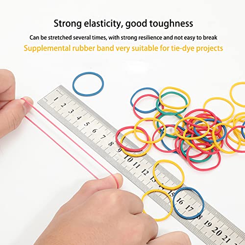 Tie-Dye Rubber Bands, 200g Assorted Colors – 1.5" x 0.1" Craft Bundles