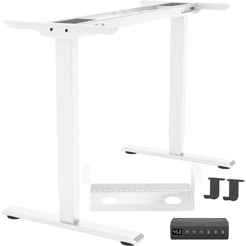 Dual Motor Standing Desk Frame, Electric Adjustable Legs, Workstation Desk Base, Sit stand desk frame, 3 Memory Height Settings, with Cable Management Tray, Headphone Hook