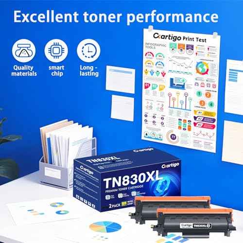 TN830XL Black High Yield Toner Cartridge 2 Pack Replacement for TN-830XL TN 830XL Compatible with Brother HL-L2460DW DCP-L2640DW HL-L2480DW HL-L2400D HL-L2405W MFC-L2820DW Printer