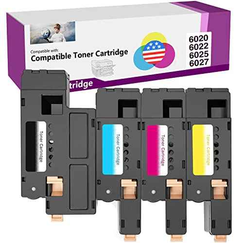 Limeink Compatible Ink Cartridge Replacement for Xerox Workcentre 6027 Toner for Xerox 106r02759 Toner Cartridge Black Phaser 6027 6025 6022 6020 (1 Black, 1 Cyan, 1 Magenta, 1 Yellow)