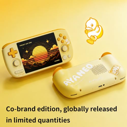 AYANEO Pocket Air Mini Yellow Handheld Retro Gaming Console 4.2" Screen