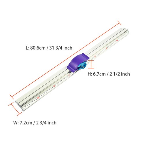 Xikopus Manual Sliding KT Board Paper Trimmer Cutting Ruler with 27 1/2" Metal Straight Edge Ruler, Suitable for Photo Paper and PVC PET Cutter, 30 Blades