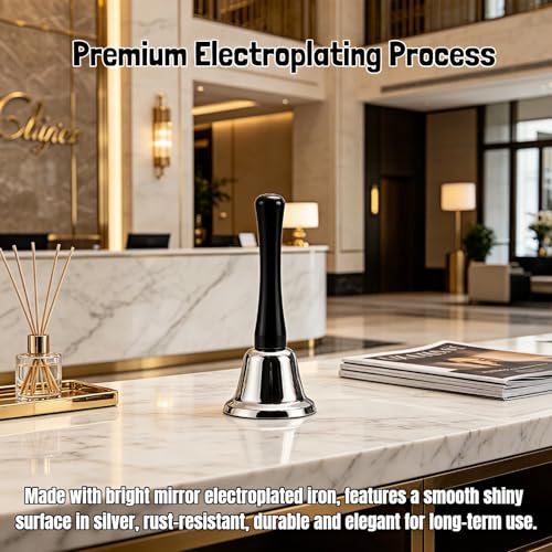 RyanDesign Stainless Steel Hand Bell - Loud Classroom & Reception Signal