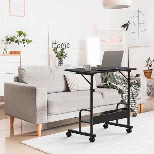 SHW 30.5" to 40.5" Height Adjustable Mobile Standing Desk Laptop Workstation for Walking Pad Treadmill, Black