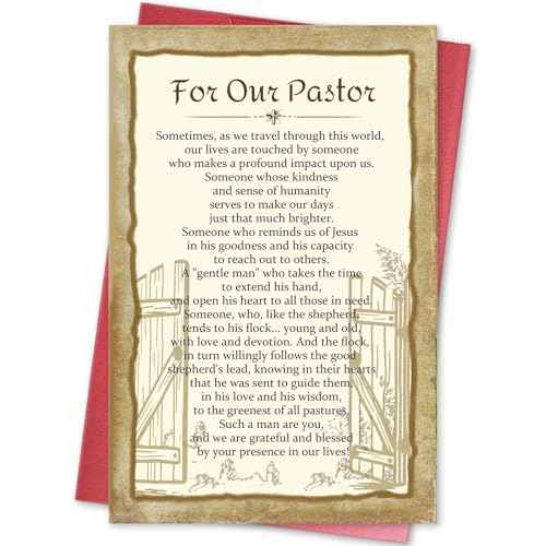 Poem Pastor Thank You Card, Ministry Appreciation Card for Priest Minister Church Staff, Religious Pastor Appreciation Gift for Baptism, First Communion, Confirmation