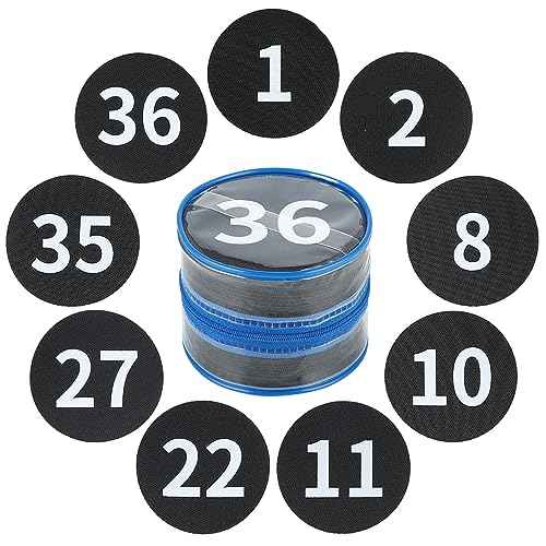 36 Pack Black Carpet Floor Circle Sit Markers with Numbers 1-36, Classroom Spot Markers for Teachers, Students, Kids - 4 Inch Floor Dots for Home, Elementary, Preschool