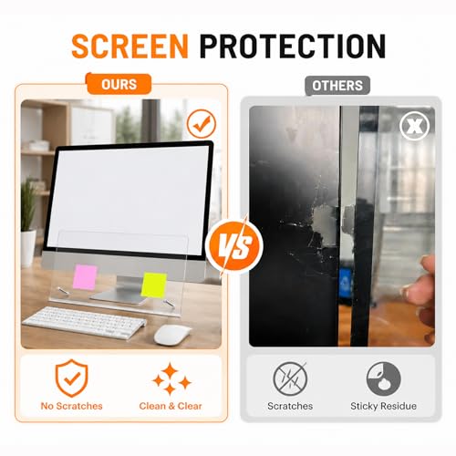 NomadSphere Large 15x7.9 Inch Acrylic Monitor Memo Board Holder with Sticky Notes