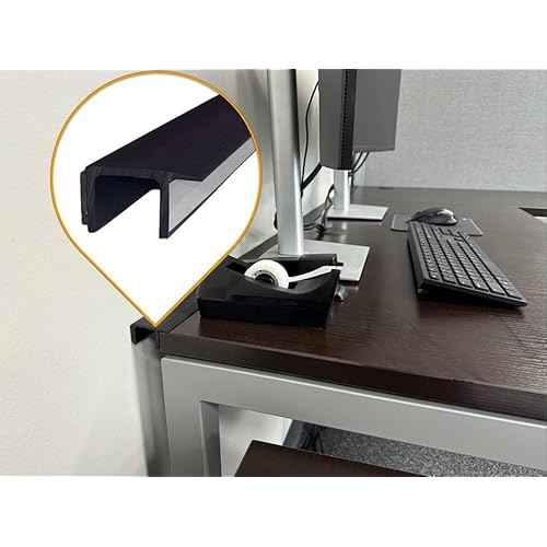 Generic Desk to Wall Gap Filler ? Durable PVC Plastic Office Desk Attachment, Eliminates Desk-Wall Gaps, Easy Installation, Fits Most Desks, 48 Inches, Matte Black