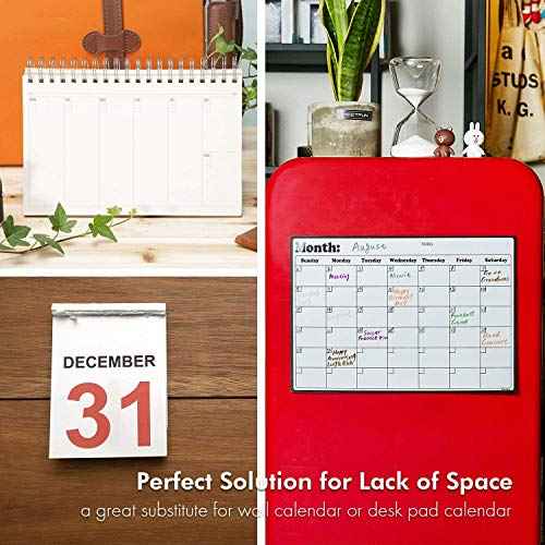 Fridge Calendar Magnetic Dry Erase Whiteboard Calendar for Refrigerator Planners 16.9 Inches X 11.8 Inches