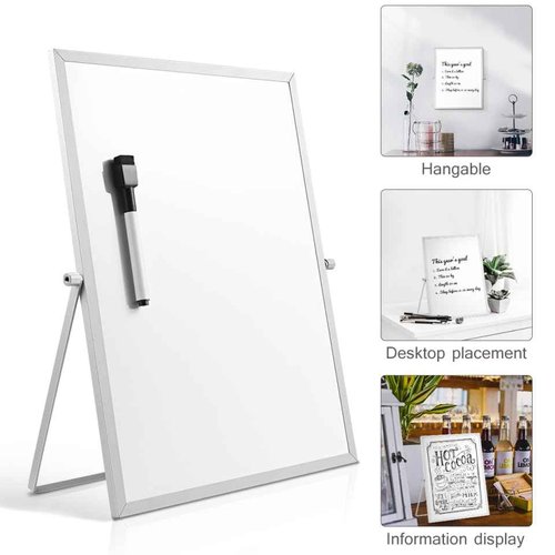 STOBOK 1Pc Dry Erase Board with Stand, Magnetic Dry Erase Board Magnetic Whiteboard Easel Desktop Tabletop Whiteboard for Home, Office, School, 11 x 14 Inch
