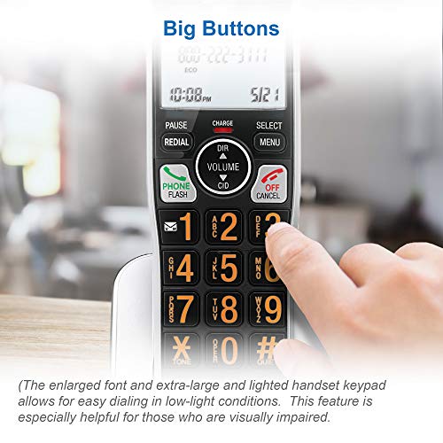 AT&T BL102-2 DECT 6.0 2-Handset Cordless Phone with Answering Machine, Call Blocking, Caller ID, Audio Assist, Intercom – Silver/Black