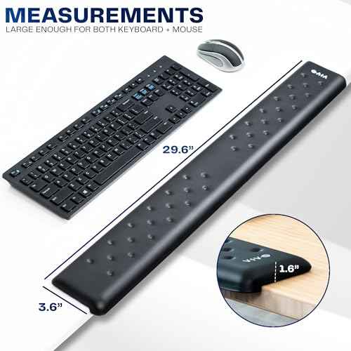 VIVO Ergonomic Long 30¡± Wrist Pad, Non-Slip Memory Foam Arm Rest for Desk, Elbow Cushion with L-Shaped Edging, Black, DESK-WR30