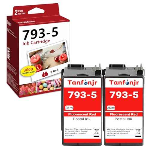 2 Pack 793-5 Red Ink Cartridge Compatible 793-5 High Capacity Red Ink Replacement for DM100 DM200 and SendPro C and SendPro+ | 35ml